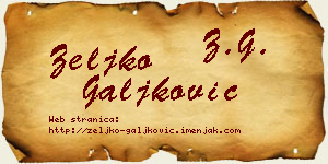 Željko Galjković vizit kartica